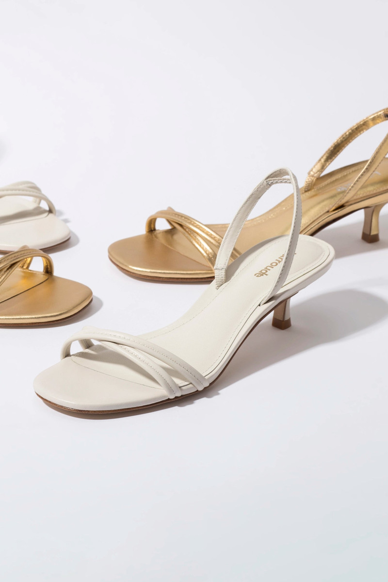 Mini Annie Sandal In Ivory Leather 6