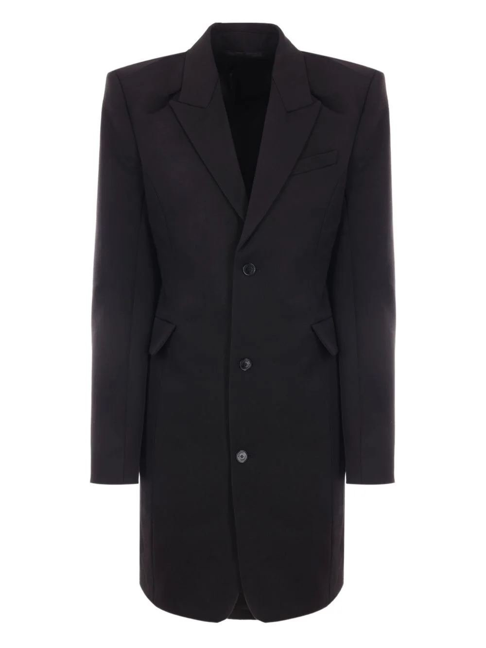 peak-lapel padded-shoulder coat - 1