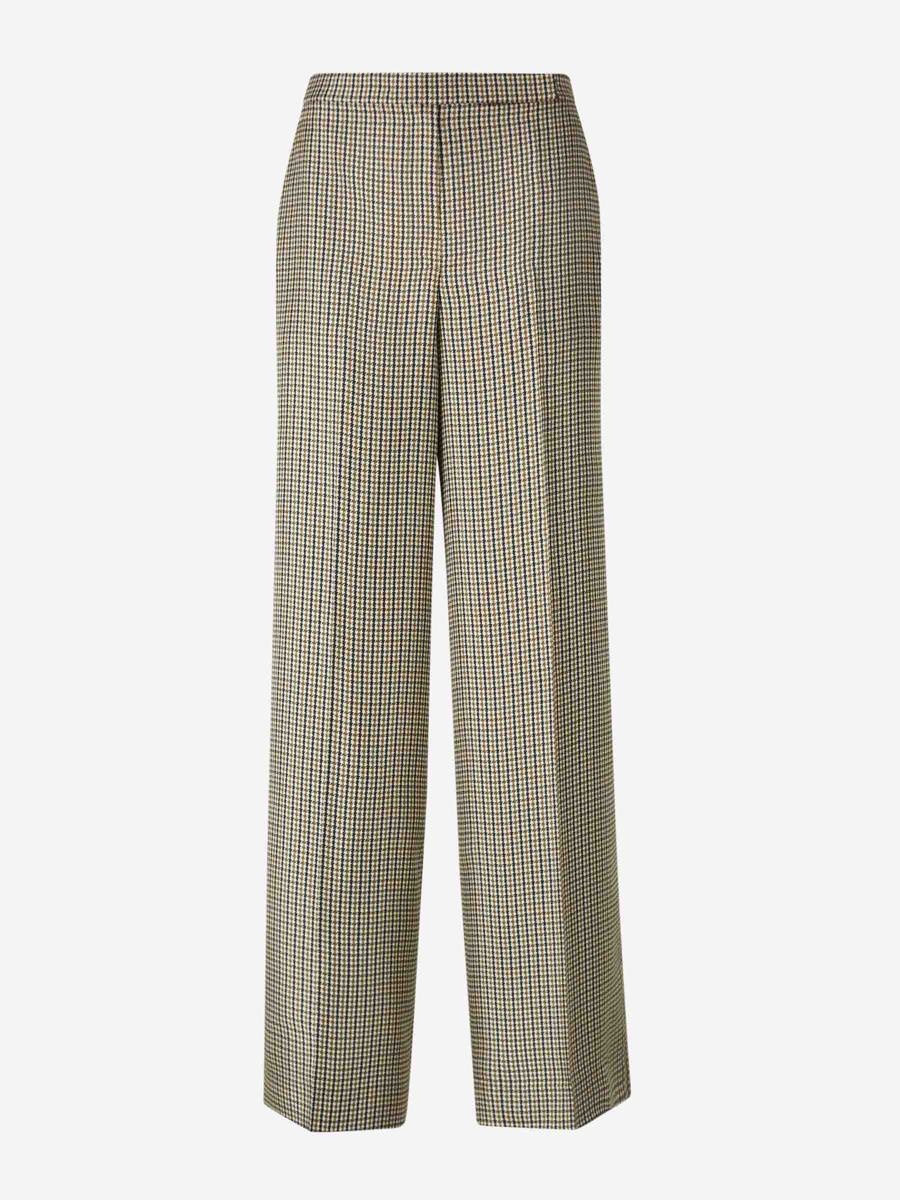 【Dorothee Schumacher】チェックフレアバージンウールパンツ Dorothee Schumacher - Striking Coolness Ivory Bootcut Pant