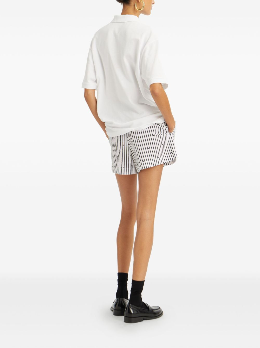 logo-plaque cotton polo top - 3