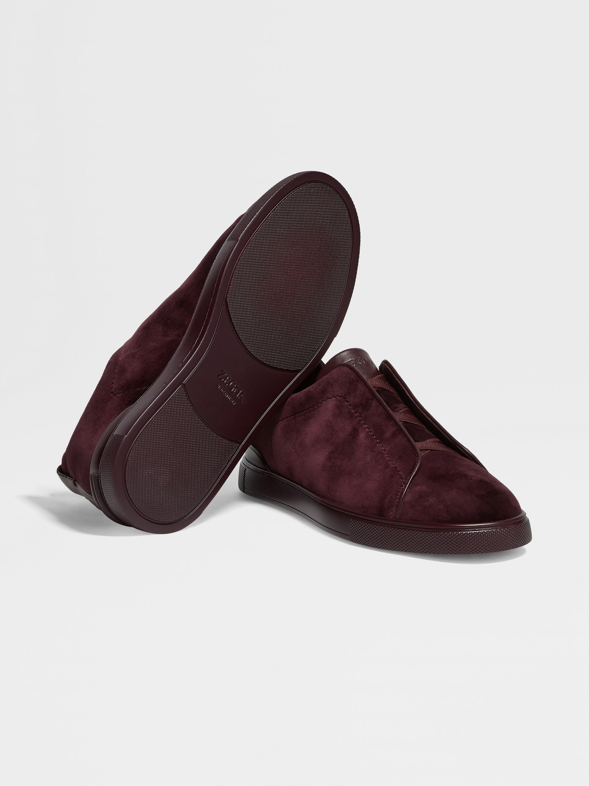 DARK PURPLE VELVET TRIPLE STITCH™ SNEAKERS - 5