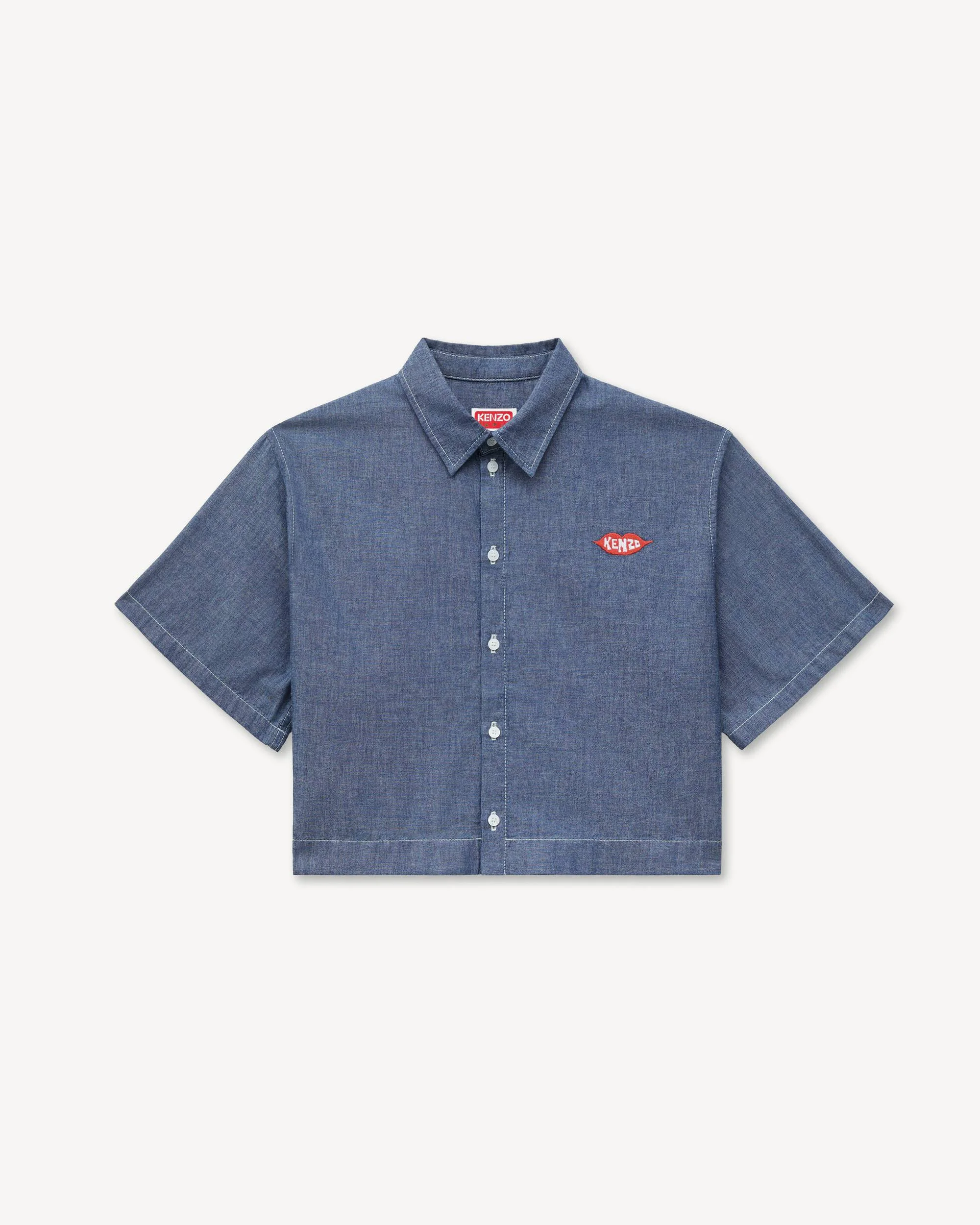 'KENZO Loves' short sleeve shirt in rinse chambray - 1