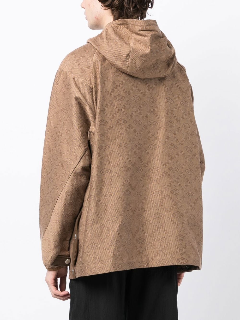 geometric pattern half-zipped jacket - 4