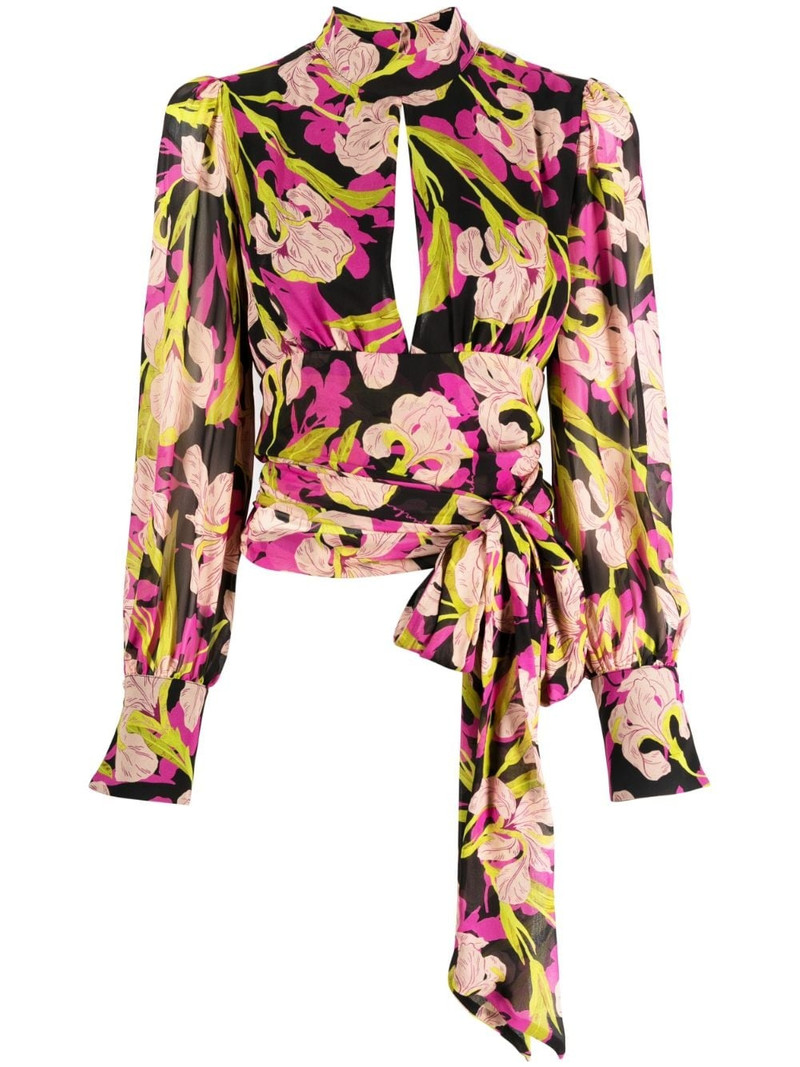 floral-print long-sleeve blouse 1