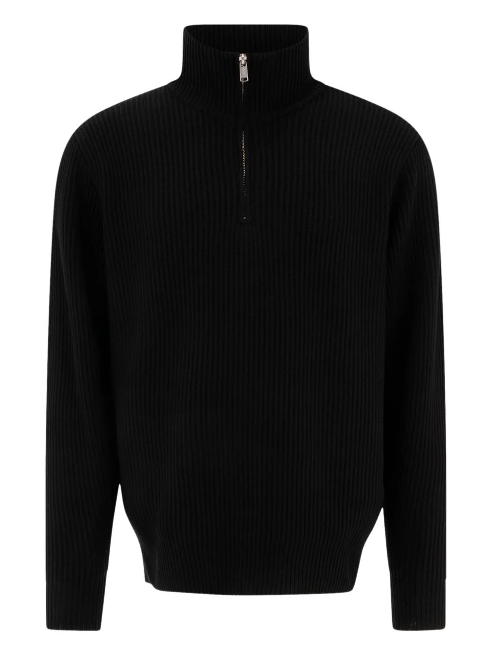 ribbed zip-neck sweater - 1