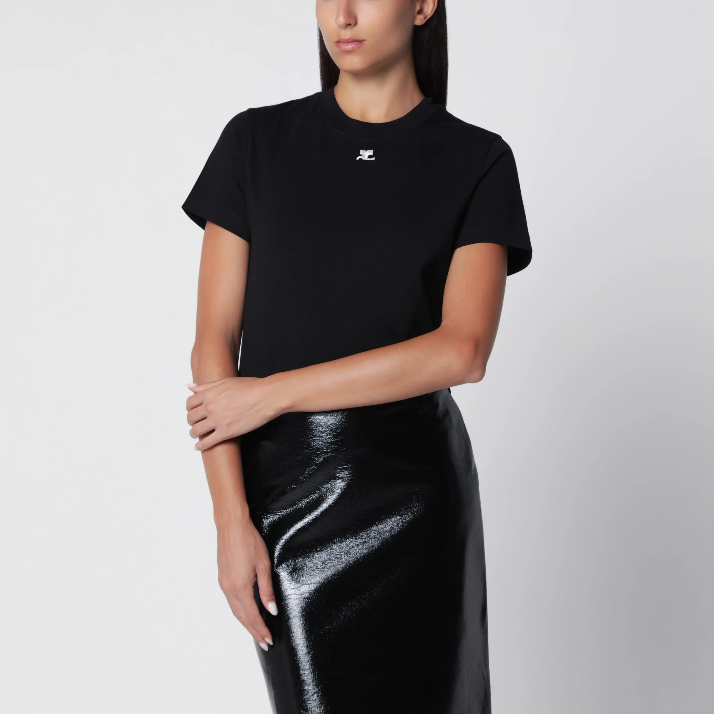 Black AC Logo Cotton T-Shirt - 1