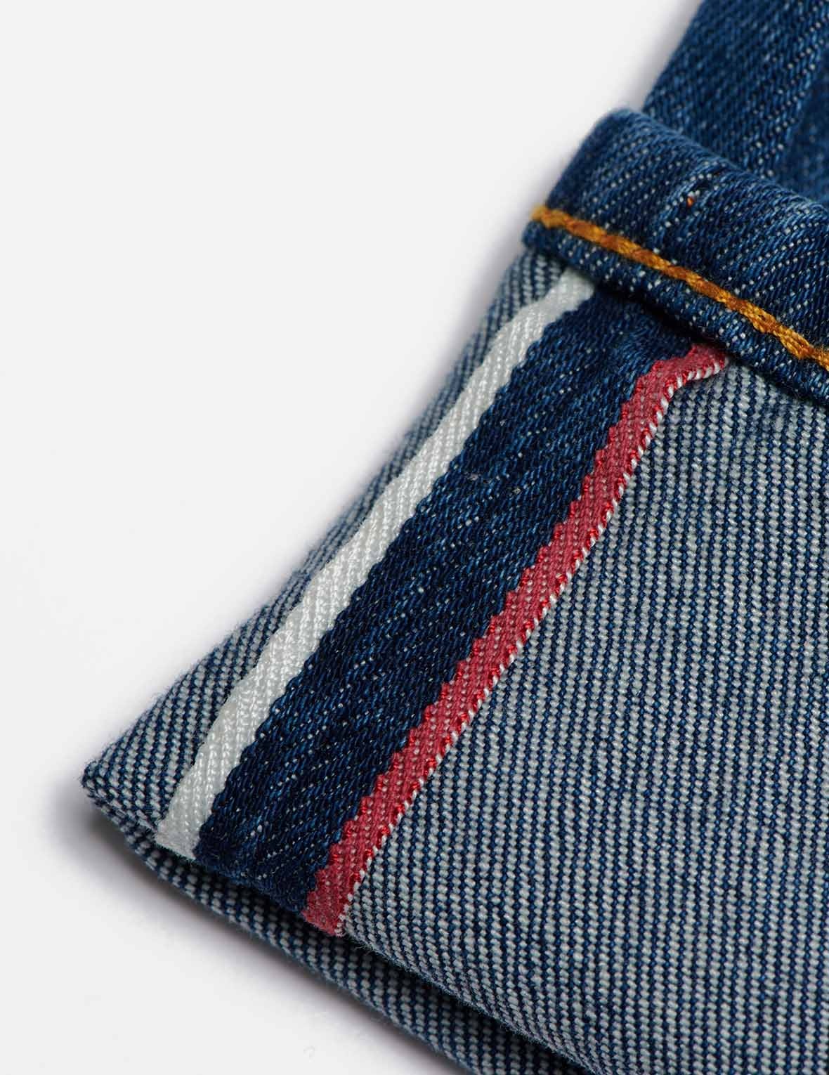 KAMON AND SEAGULL EMBROIDERED RELAX-CUT DENIM JEANS - 15