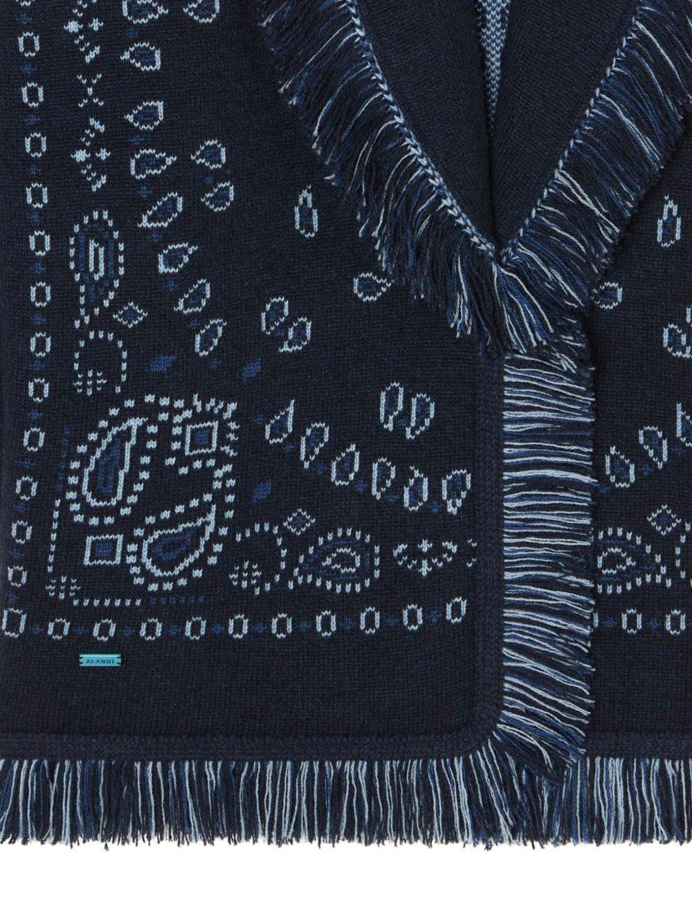 paisley-jacquard fringe coat - 5