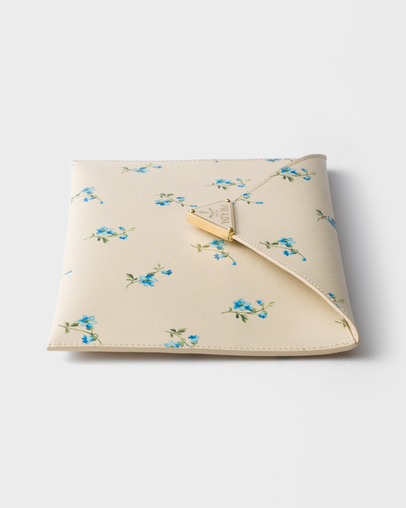 Printed Saffiano leather envelope clutch 4