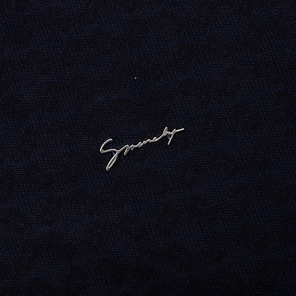 ZIPPED HOODIE IN MONOGRAM 72 JACQUARD - BLACK/NAVY - 3