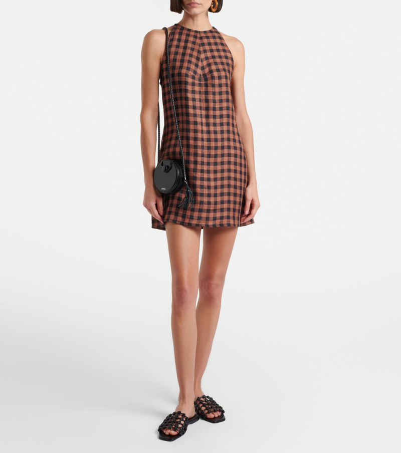 ASCENO Antigua gingham linen minidress outlook