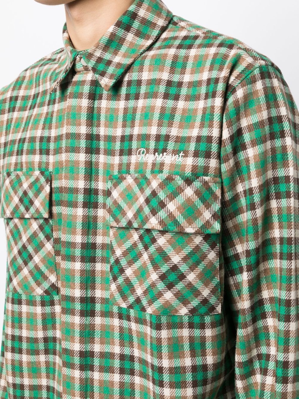 plaid-check print shirt - 5