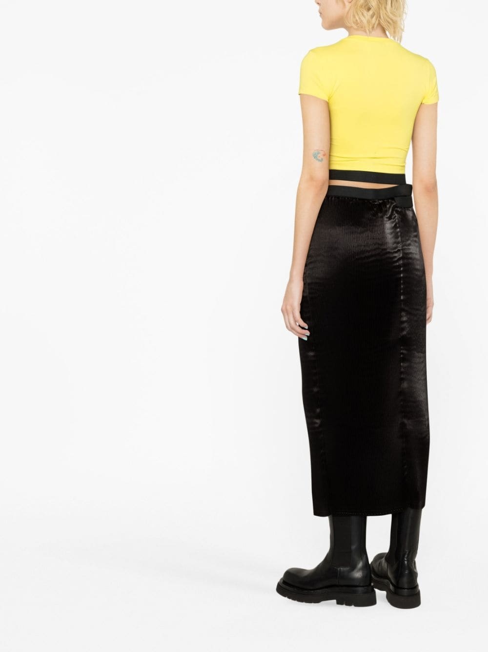 wrap-effect cut-out midi skirt - 3