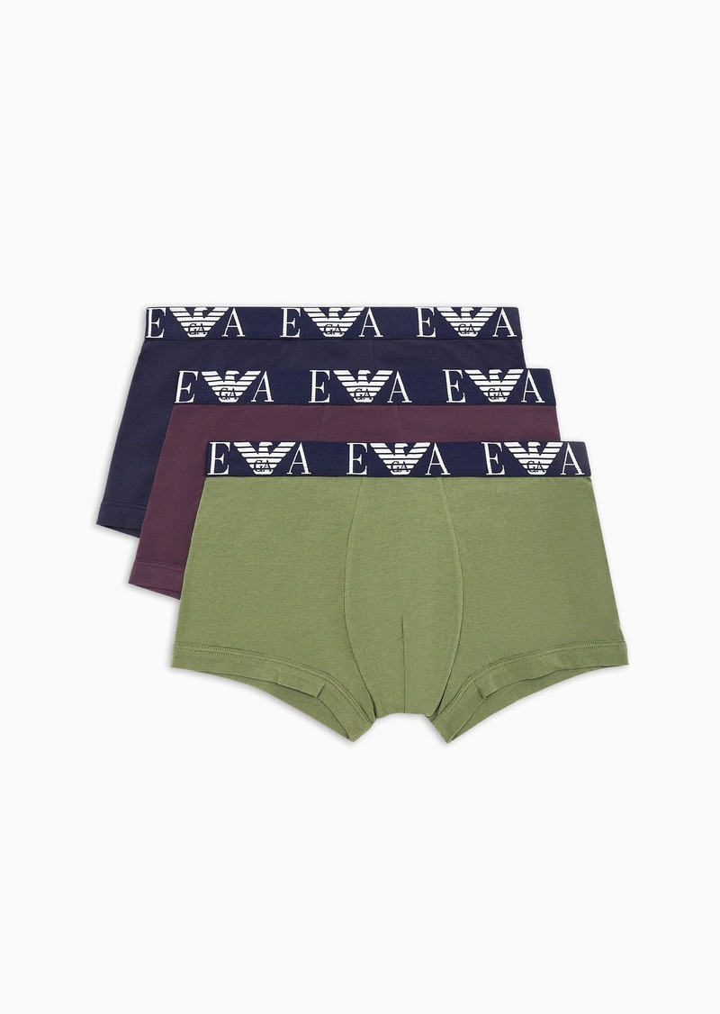 Three-pack of boxer briefs with bold monogram logo 1