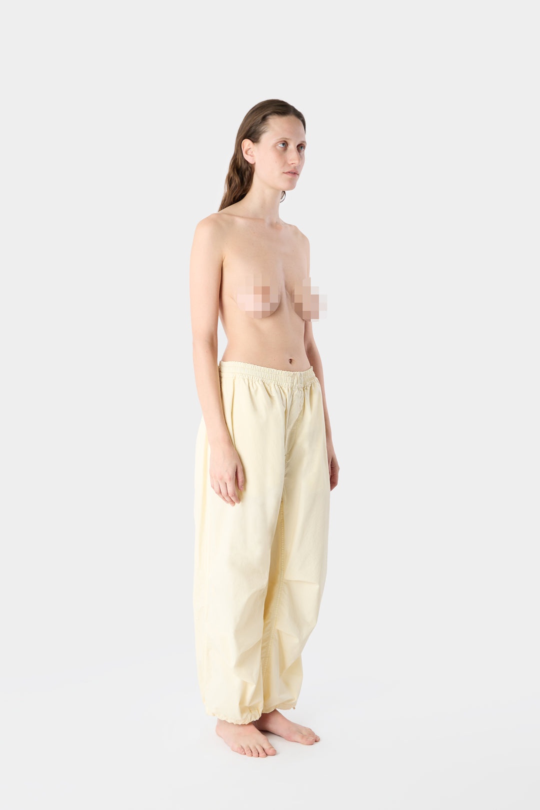 ELASTIC PANTS WITH DARTS / cream - 6