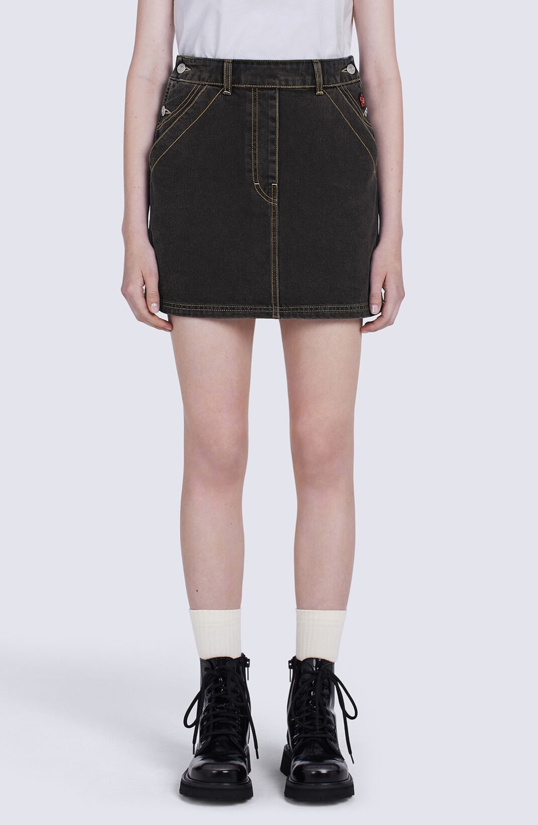 'BOKE FLOWER' denim miniskirt - 4