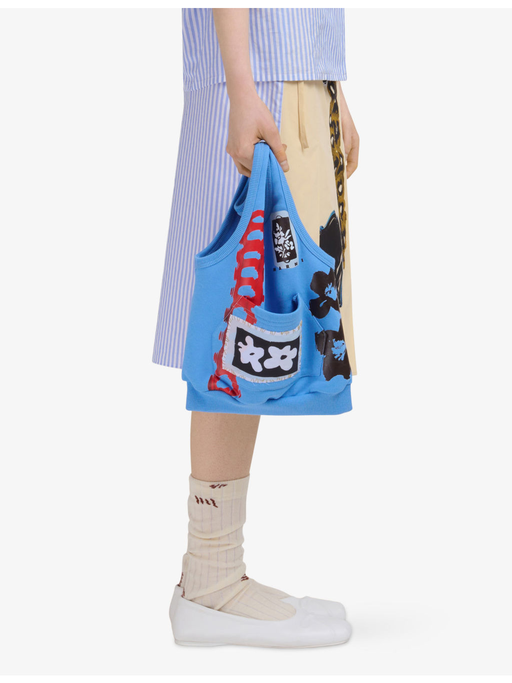 Striped Abstract-Print Cotton Midi Skirt - 3