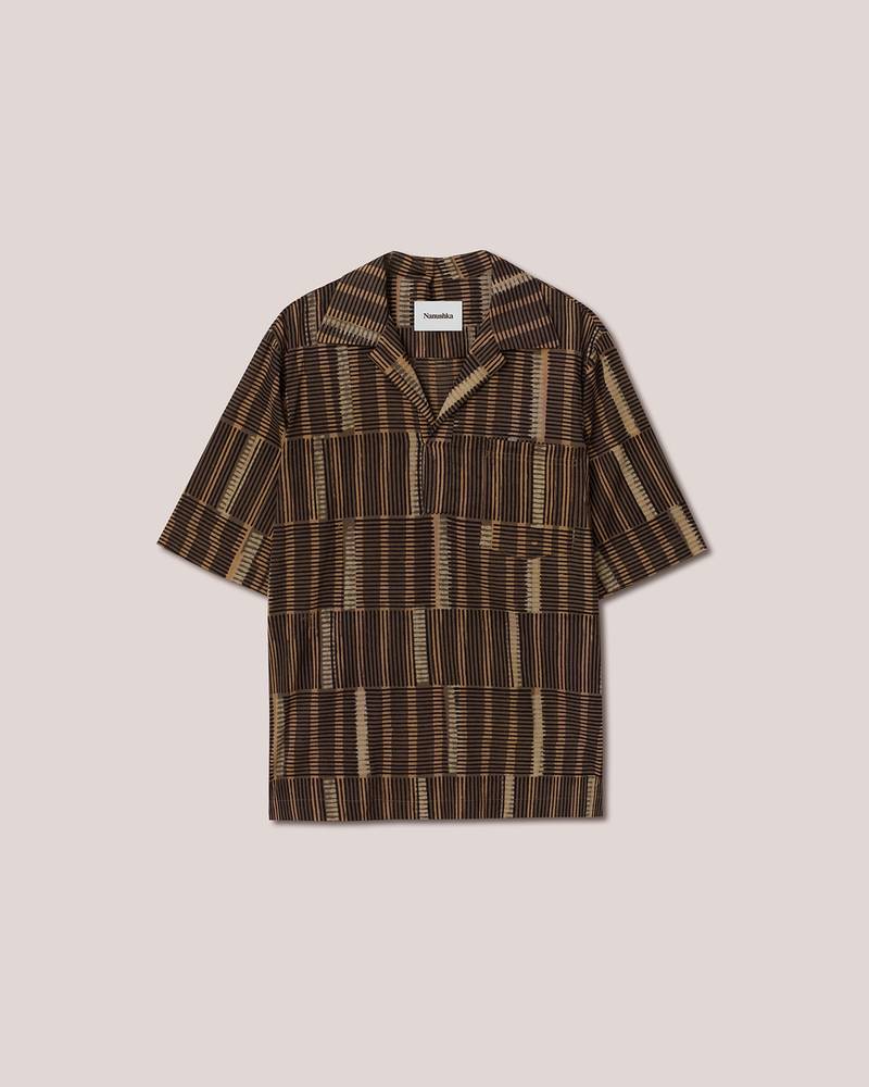 BOLEN - Printed cotton shirt - Stripe 1