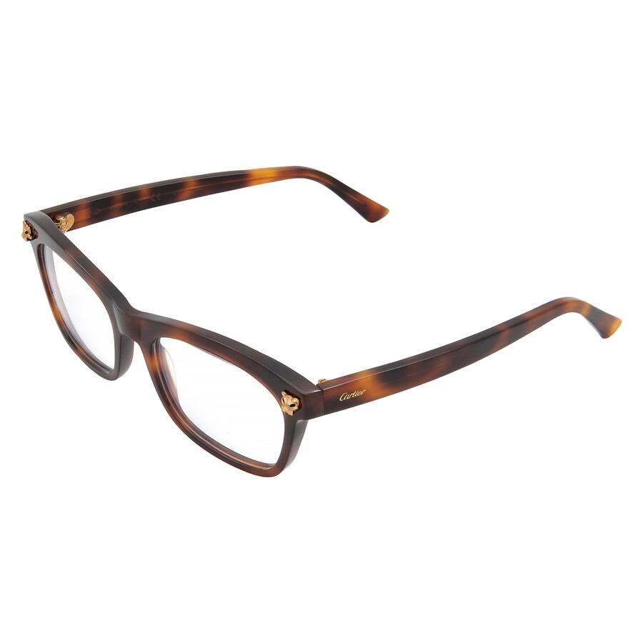 Cartier Demo Rectangular Ladies Eyeglasses CT0144O 002 52 - 4
