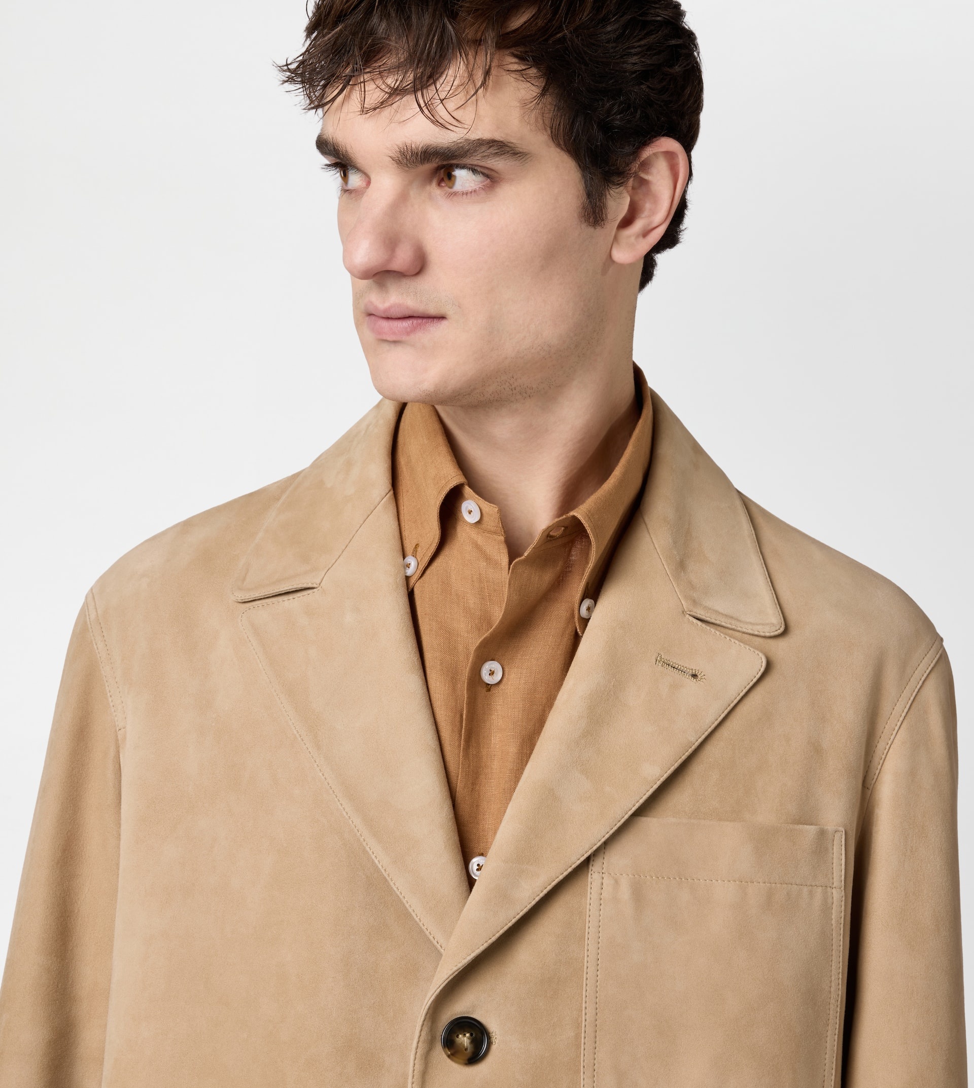 PASHMY BLAZER IN SUEDE - BEIGE - 5