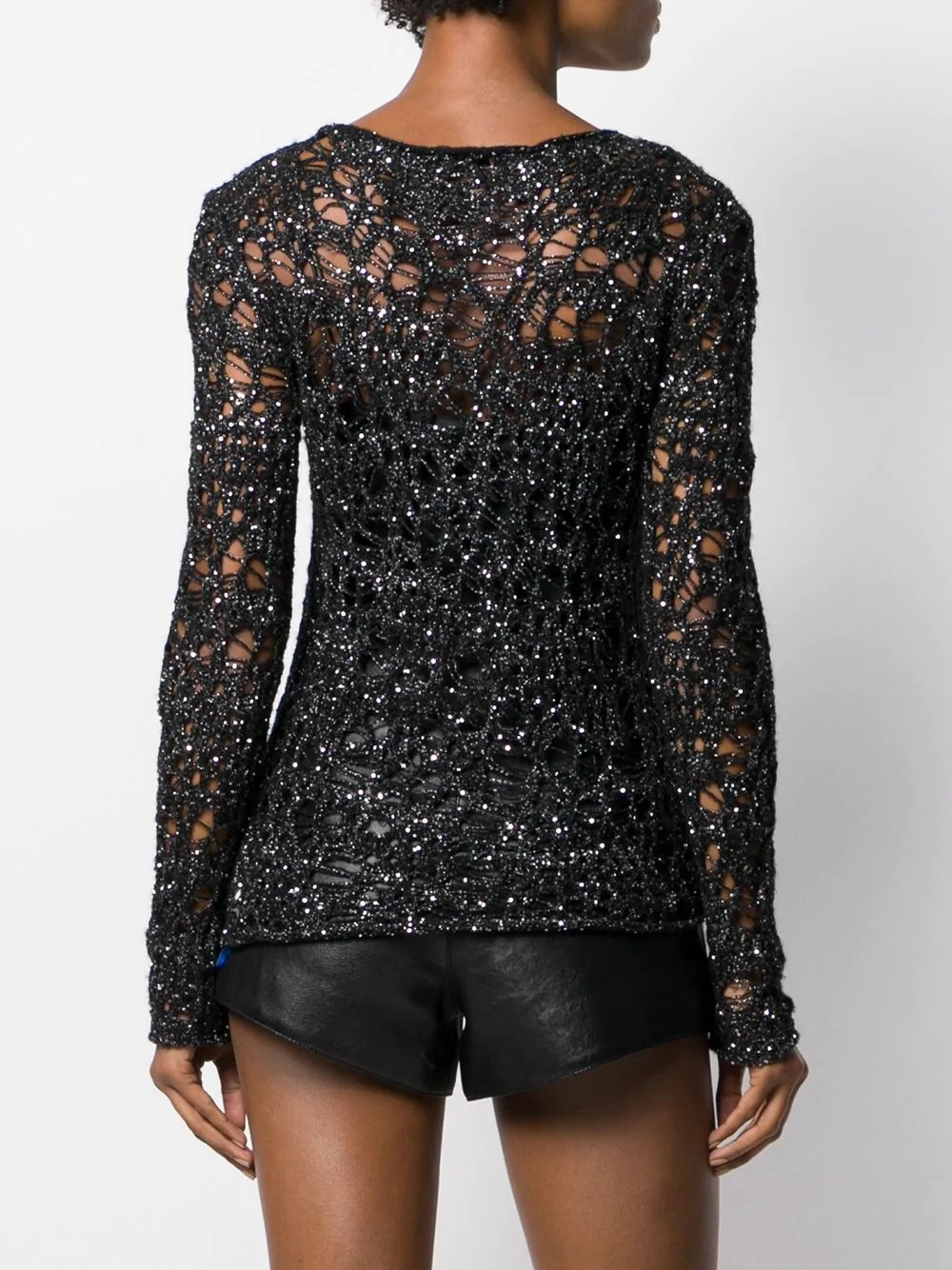 sequinned crochet jumper - 4