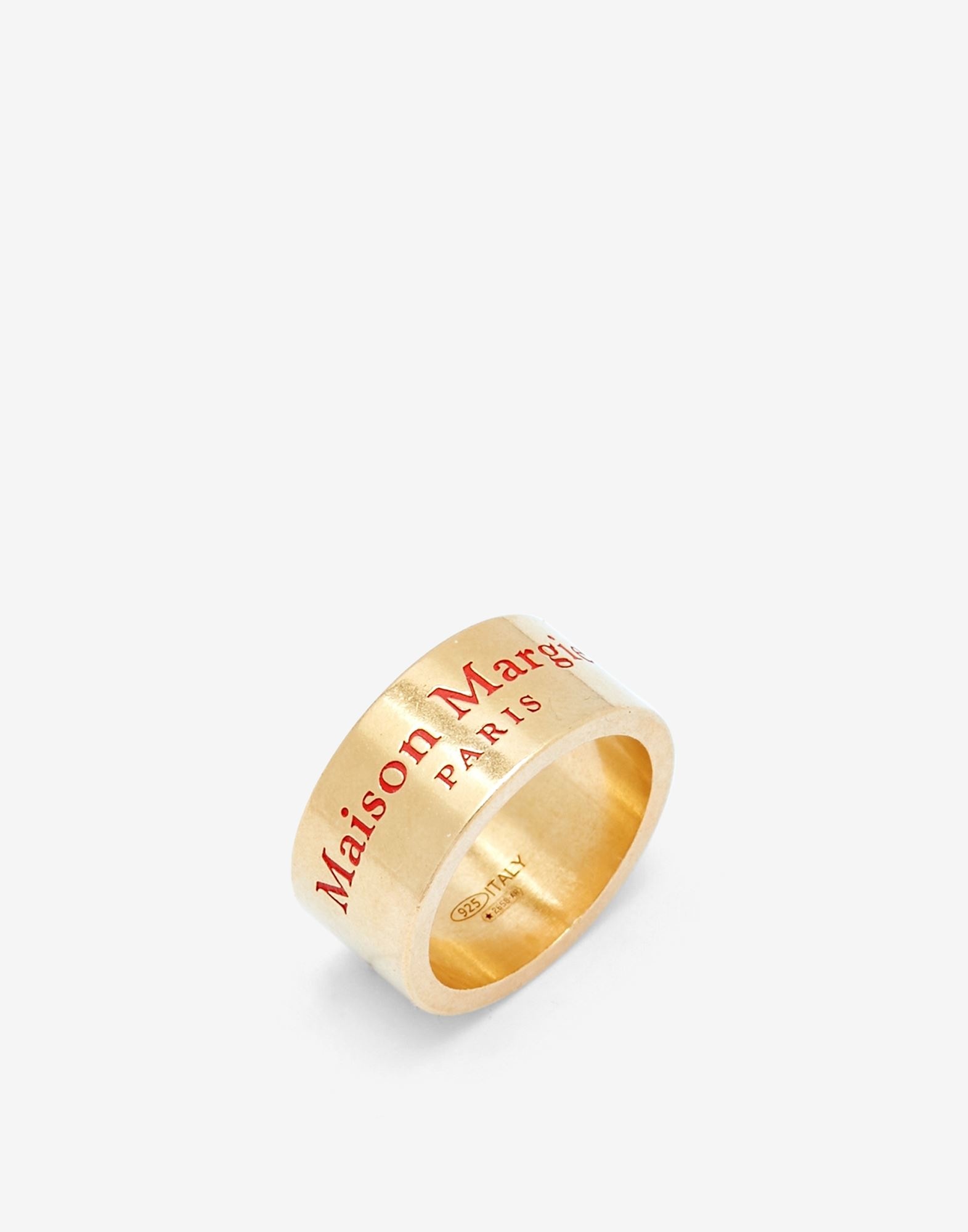 Logo engraved wide gold-plated ring - 3