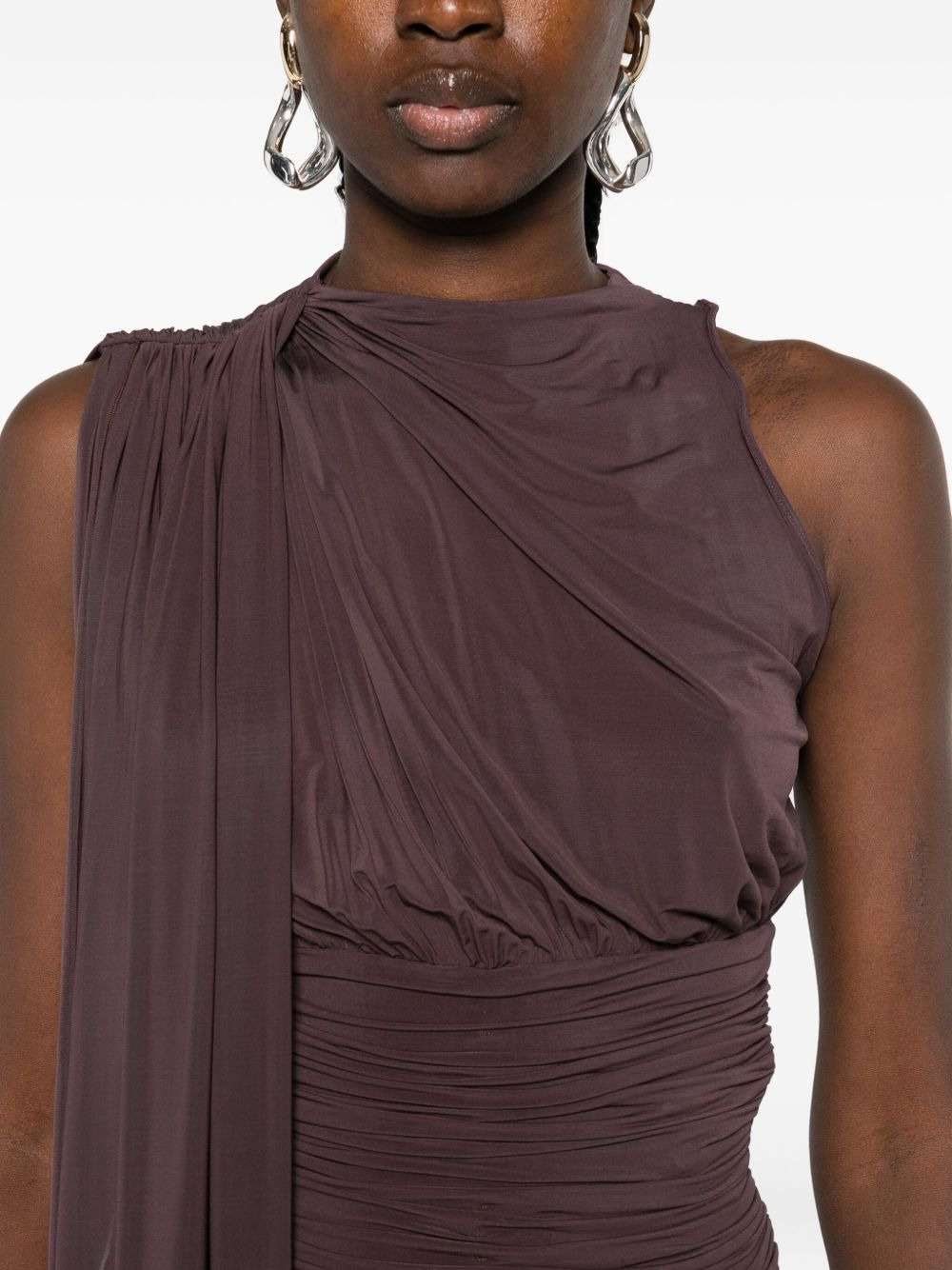 drop-waist sheer midi dress - 5