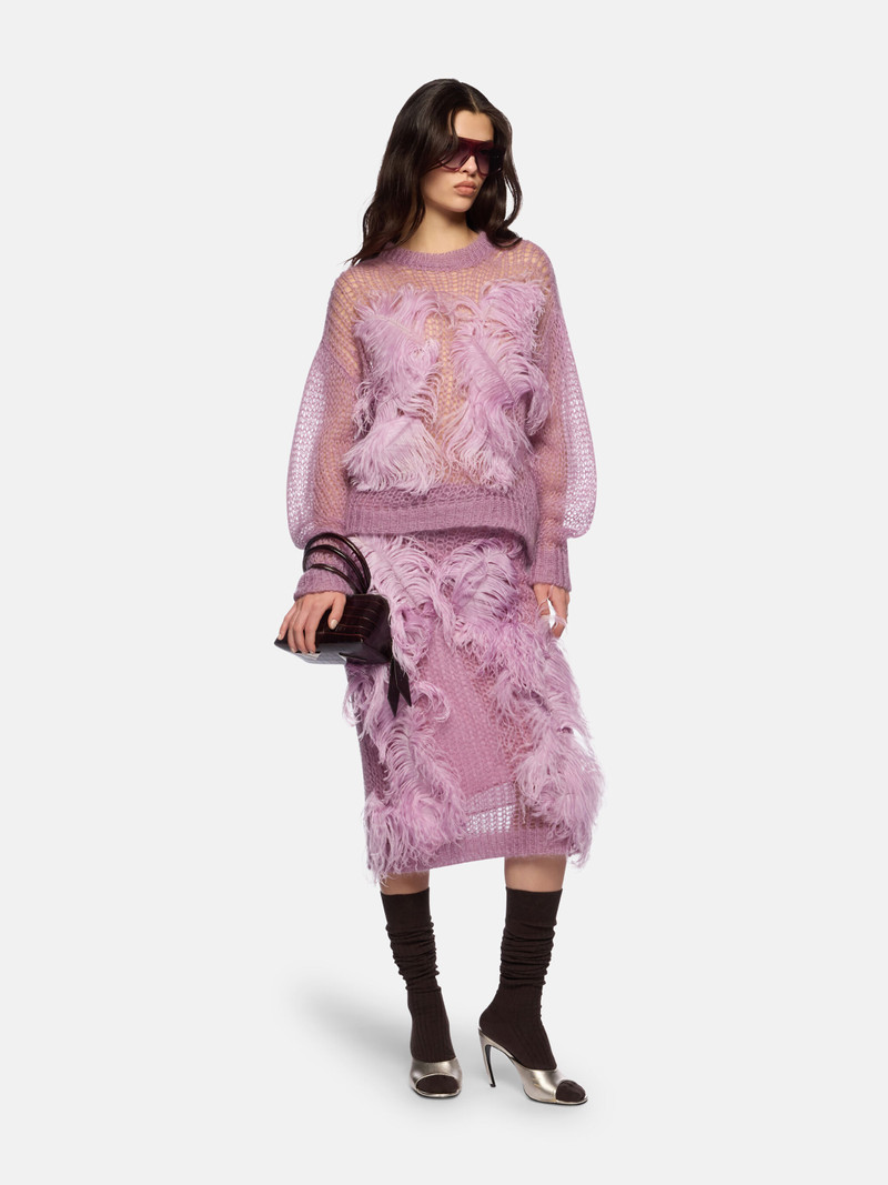 THE ATTICO LIGHT MAUVE MIDI SKIRT outlook