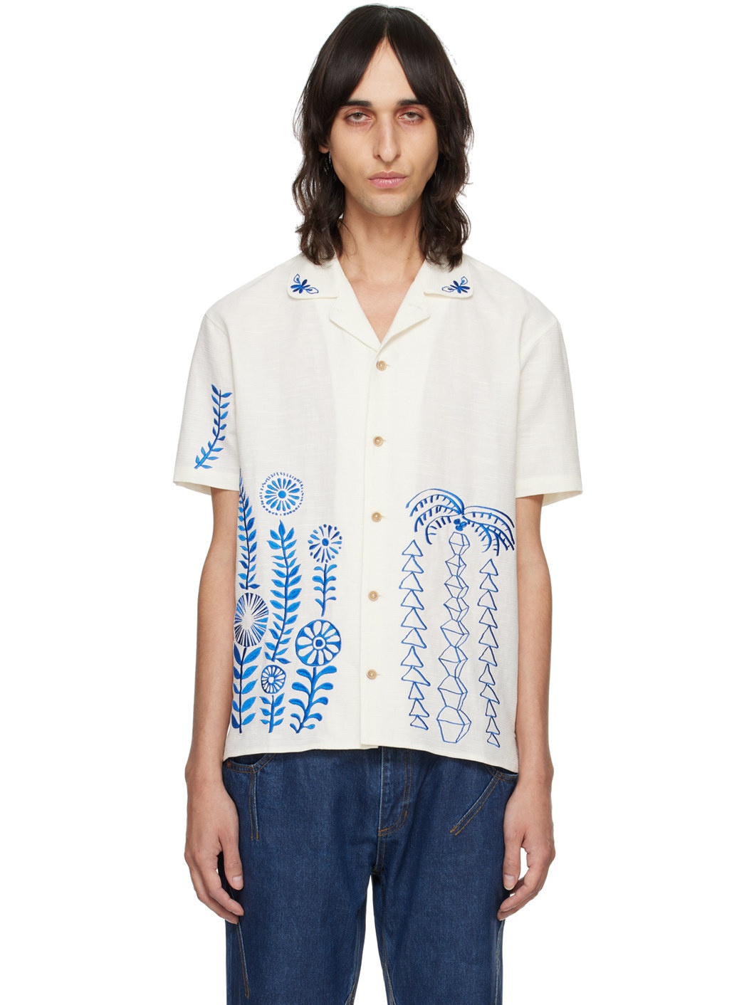 Off-White May Embroidery Shirt - 1
