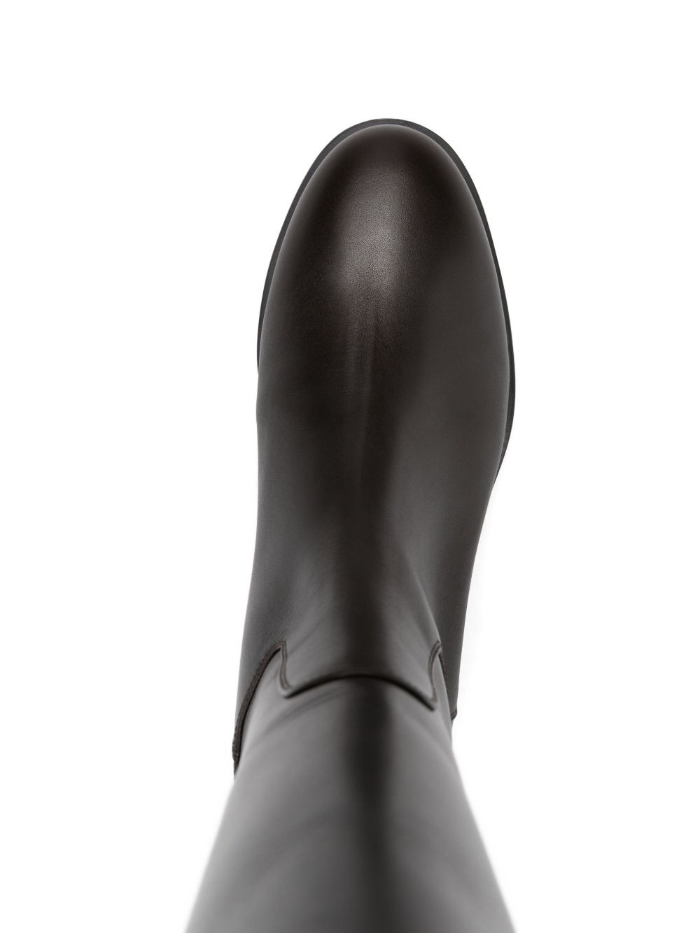 zip-fastening leather knee-high boots - 4