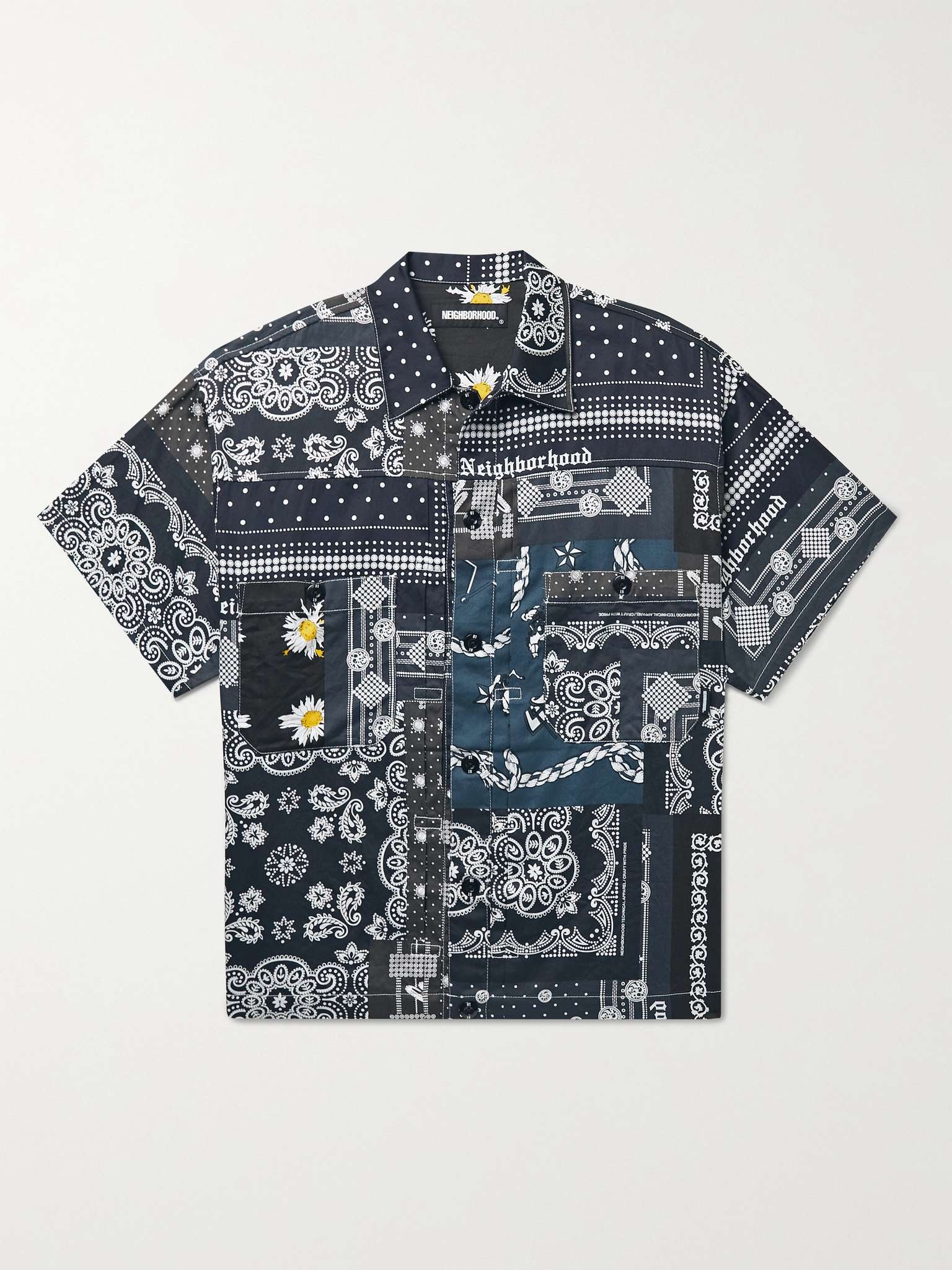 Bandana-Print Patchwork Cotton-Voile Shirt - 1