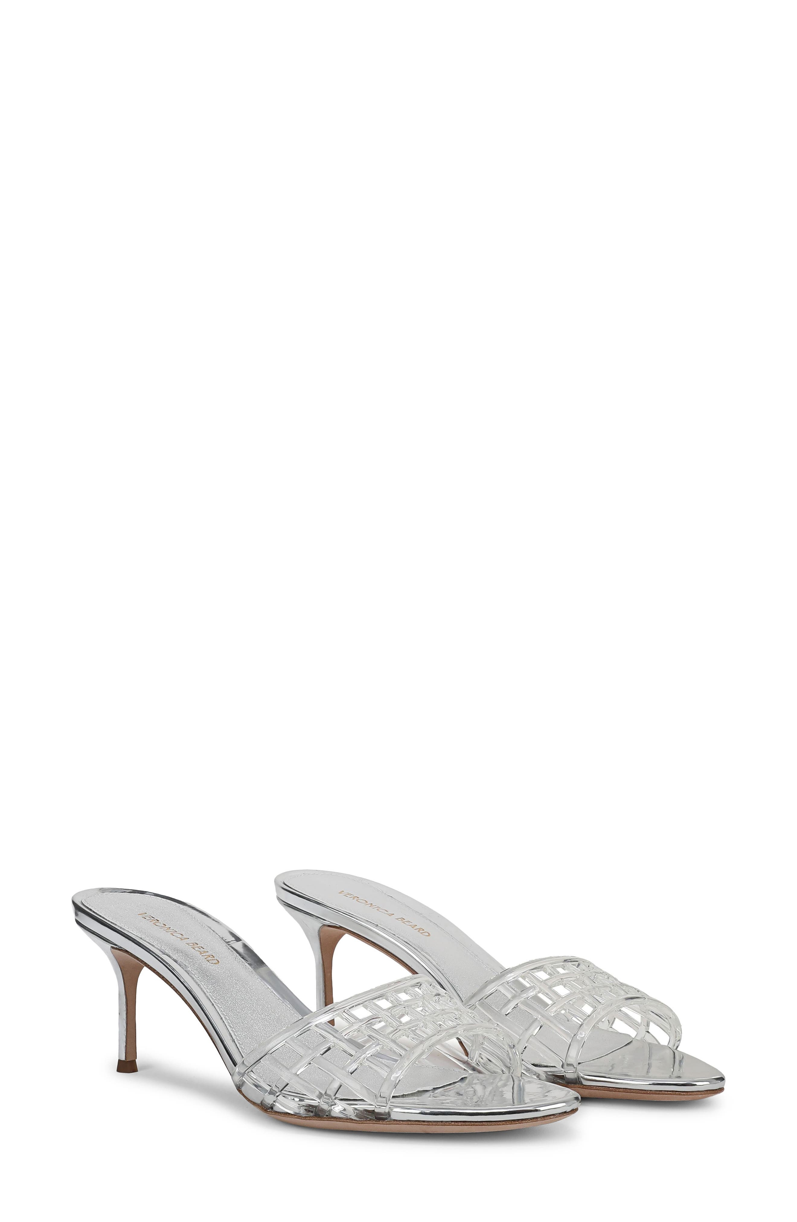 Veronica Beard Tia Jelly Slide Sandal in Clear/Silver at Nordstrom - 8