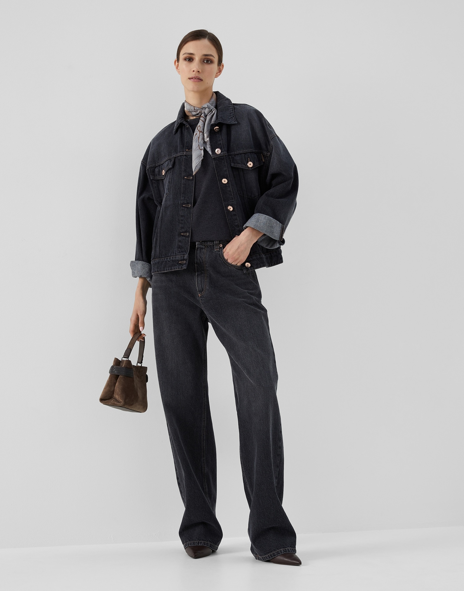 ジャケット Cashmere jersey deconstructed blazer with monili Brunello Cucinelli Cashmere Jersey Deconstructed Blazer with