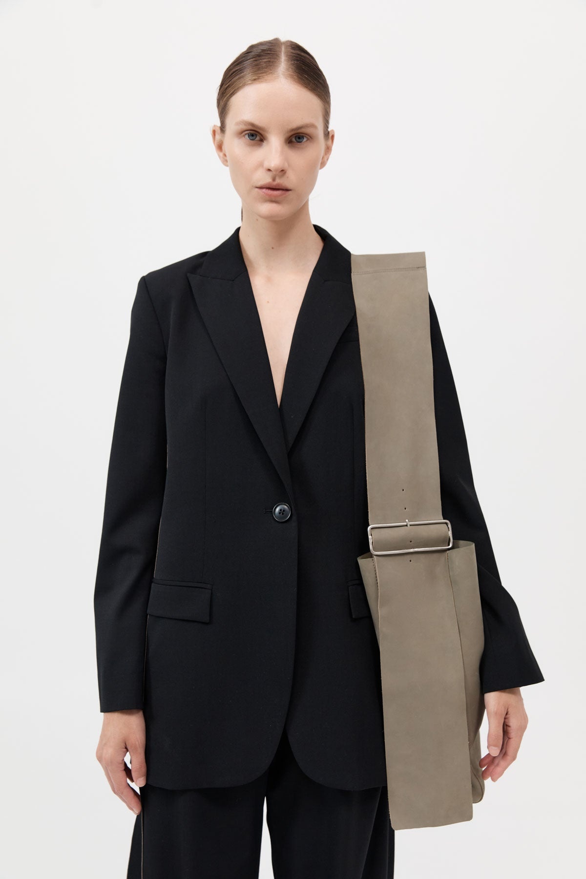 Oversized Nubuck Satchel - Smokey Olive - 3