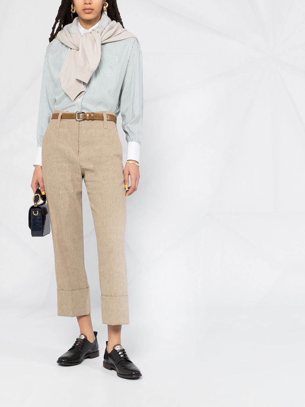 cropped straight leg trousers - 2