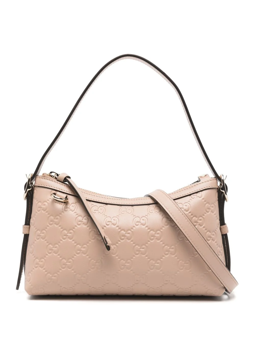 small GG-embossed zip shoulder bag - 1