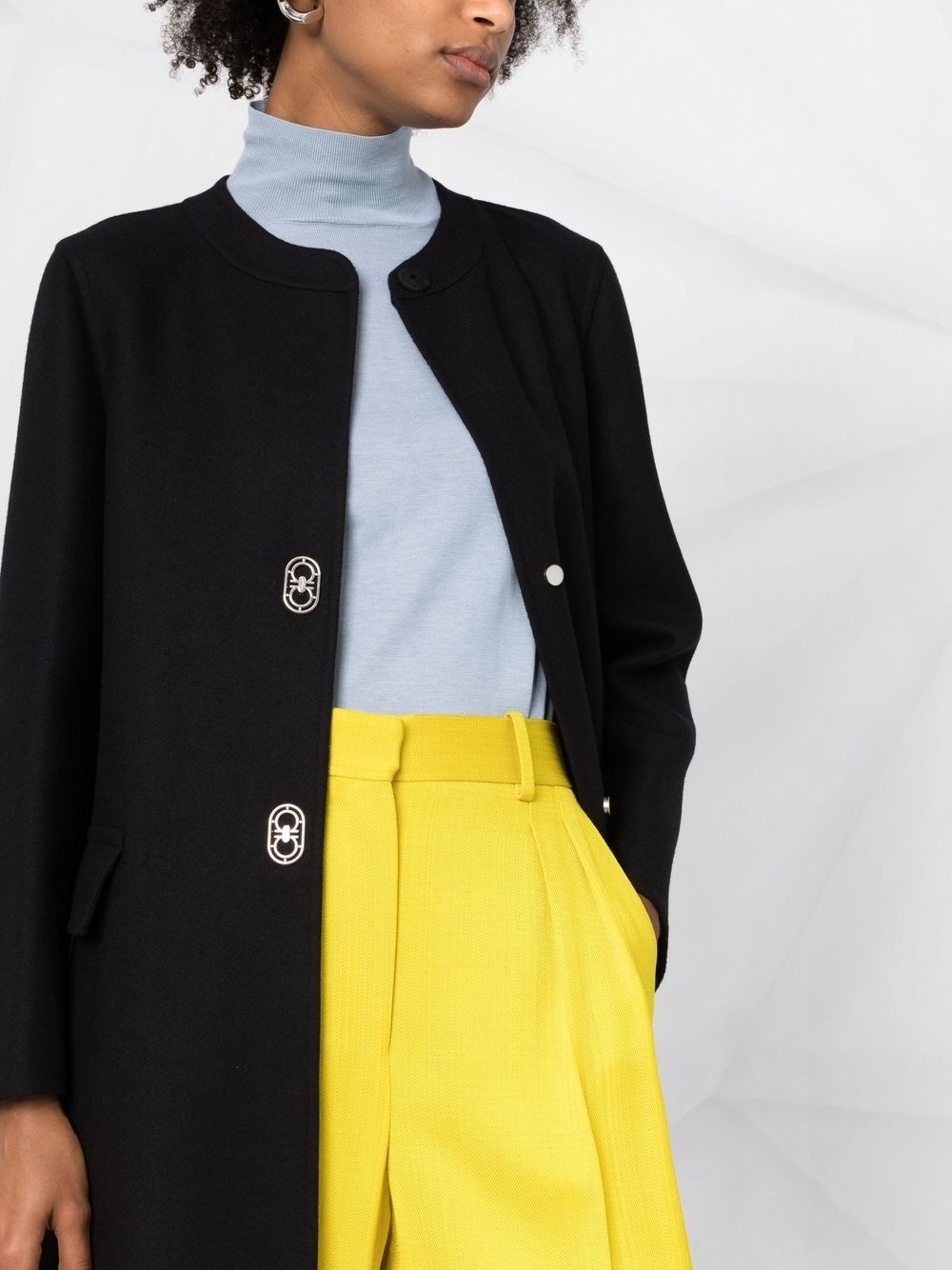 single-breasted wool-cashmere coat - 3