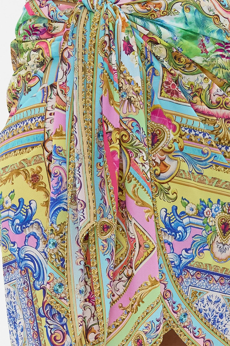 EYELET WRAP MINI SKIRT WITH TIE WAIST 6