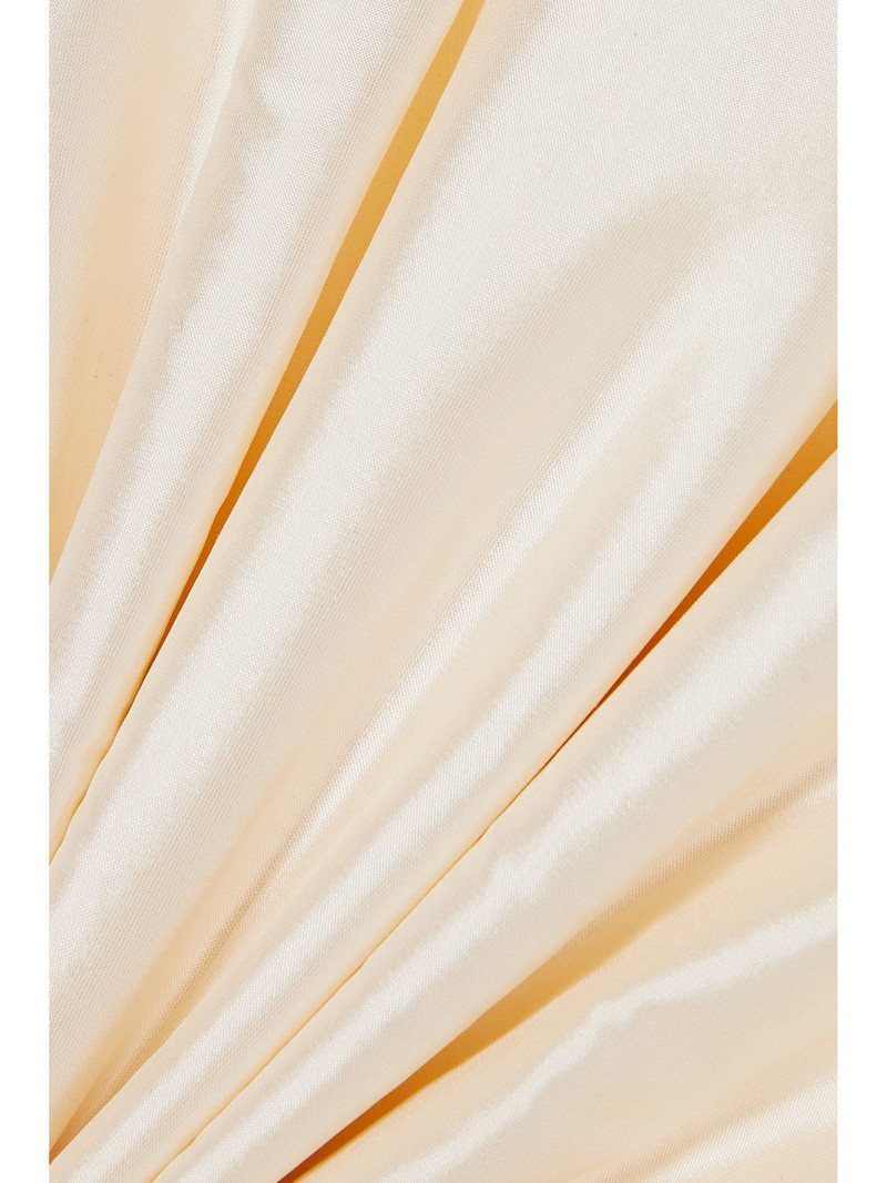 Bow-detailed Draped Pleated Silk-shantung Belt 3