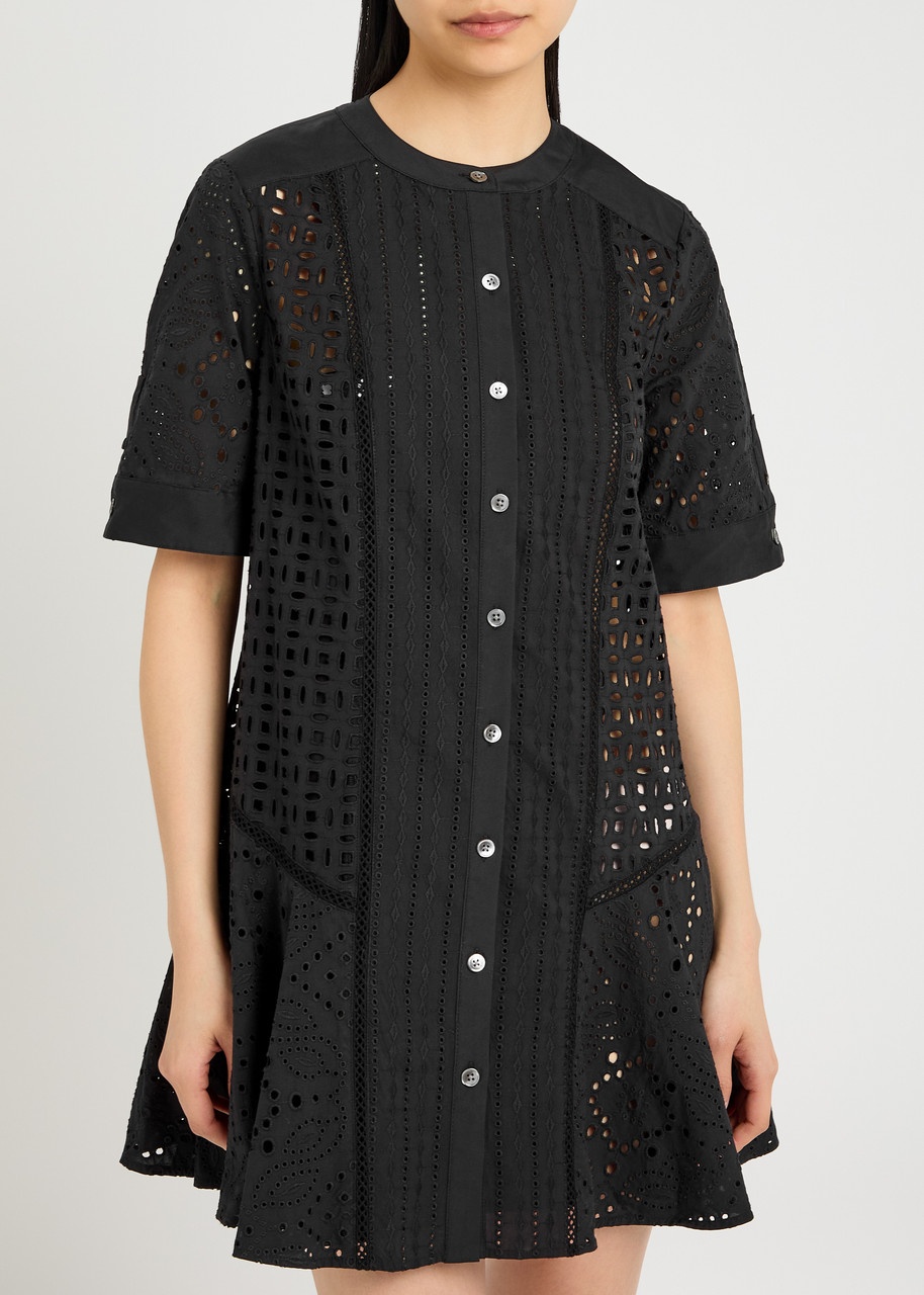 Veronica Beard Dara Embroidered Cotton Mini Dress - 2