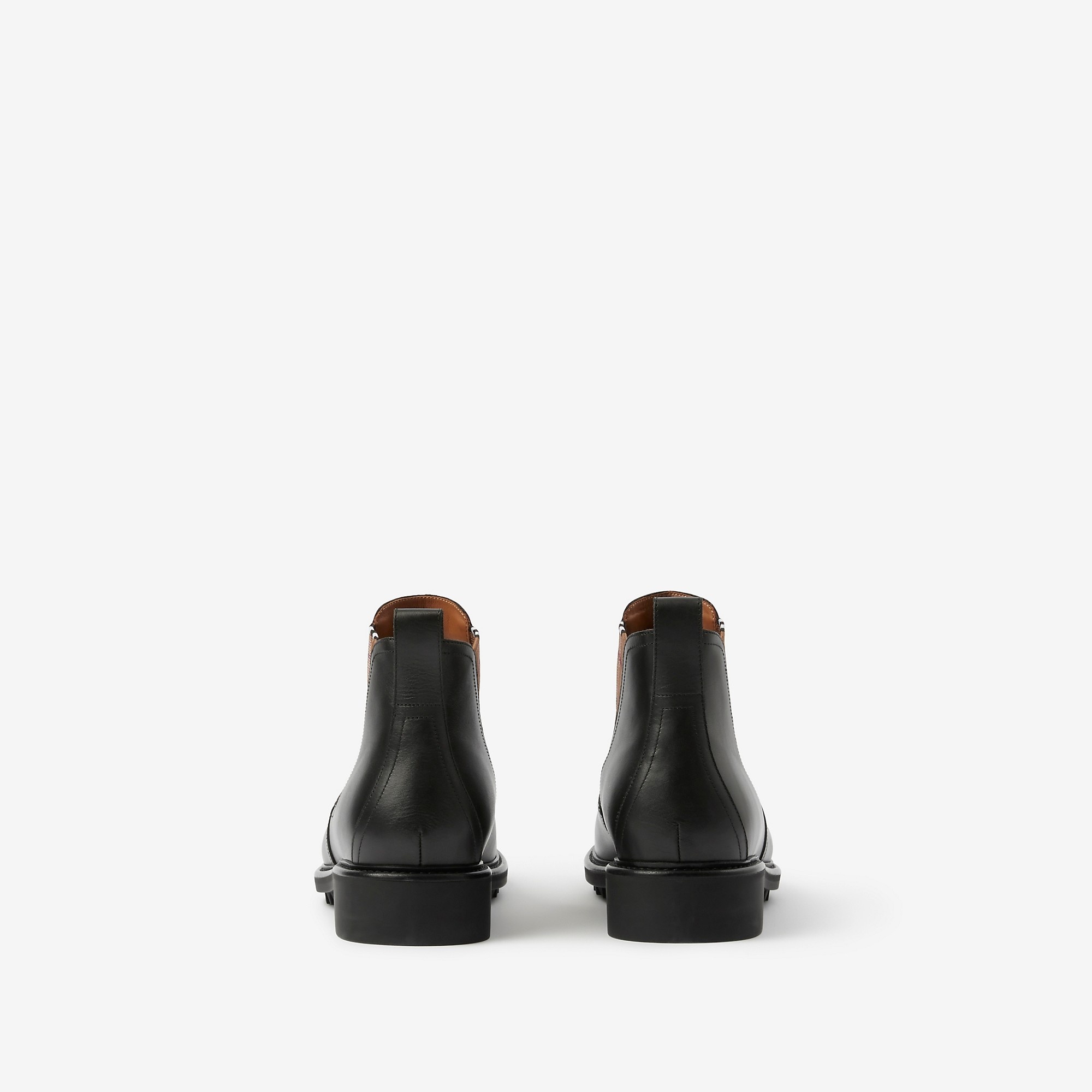 Vintage Check Detail Leather Chelsea Boots - 4