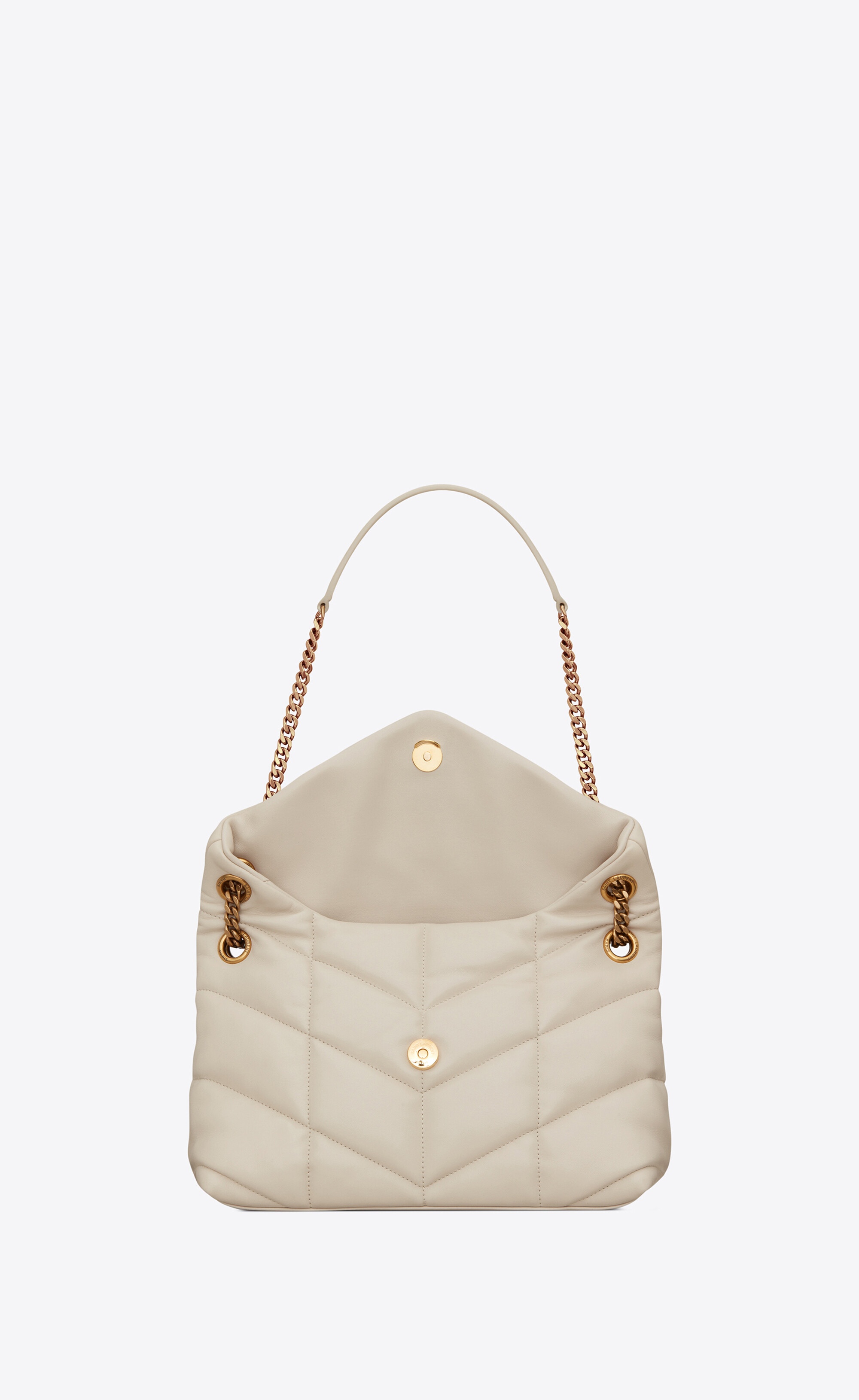 puffer small chain bag in quilted lambskin - 5