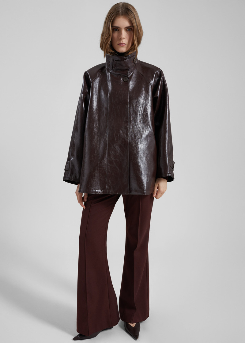Dalaro Faux Leather Swing Jacket - Burgundy 3