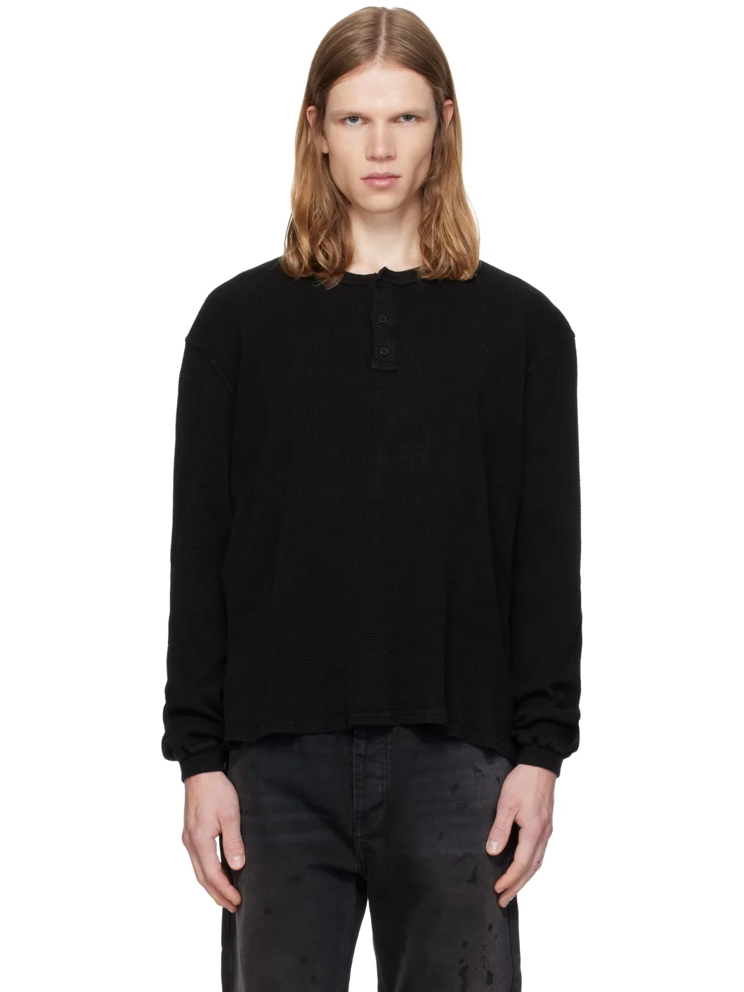Black Thermal LS Henley - 1
