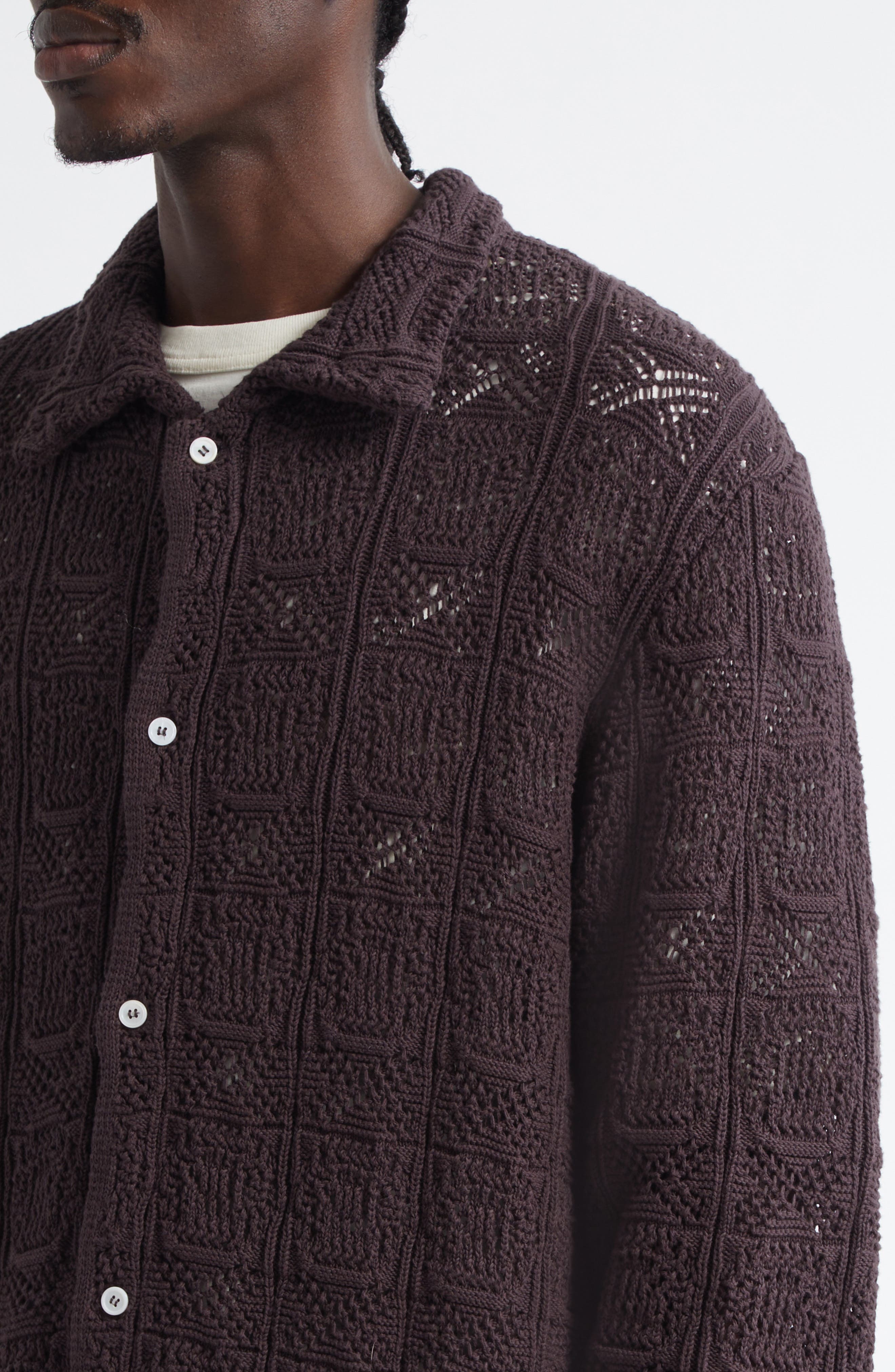 Séfr Myles Knit Overshirt in Heavy Roast Knit at Nordstrom - 4