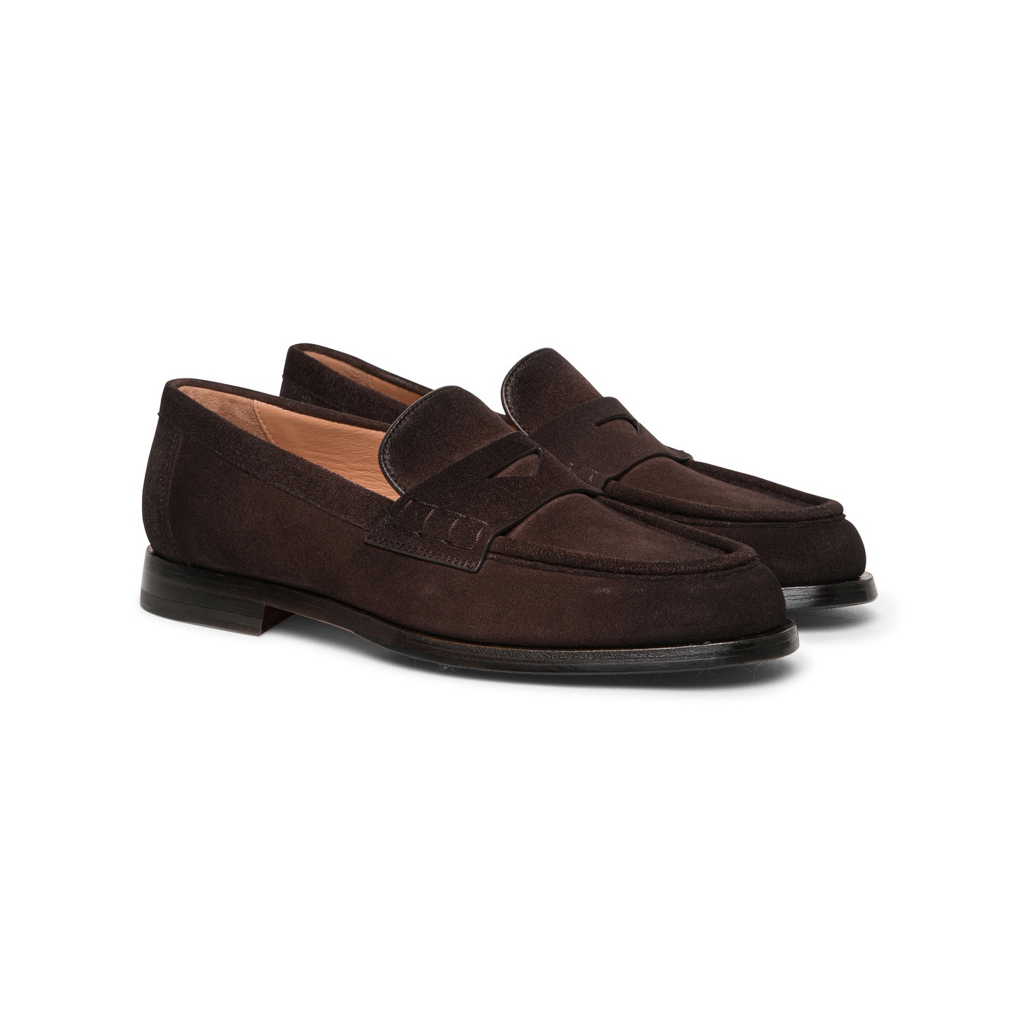 Women's dark brown suede penny loafer - 2