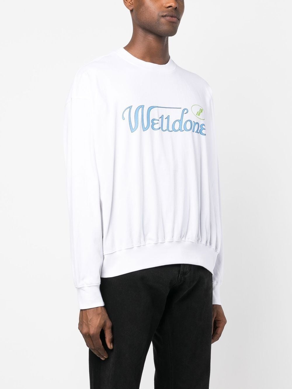 logo-print cotton sweatshirt - 3