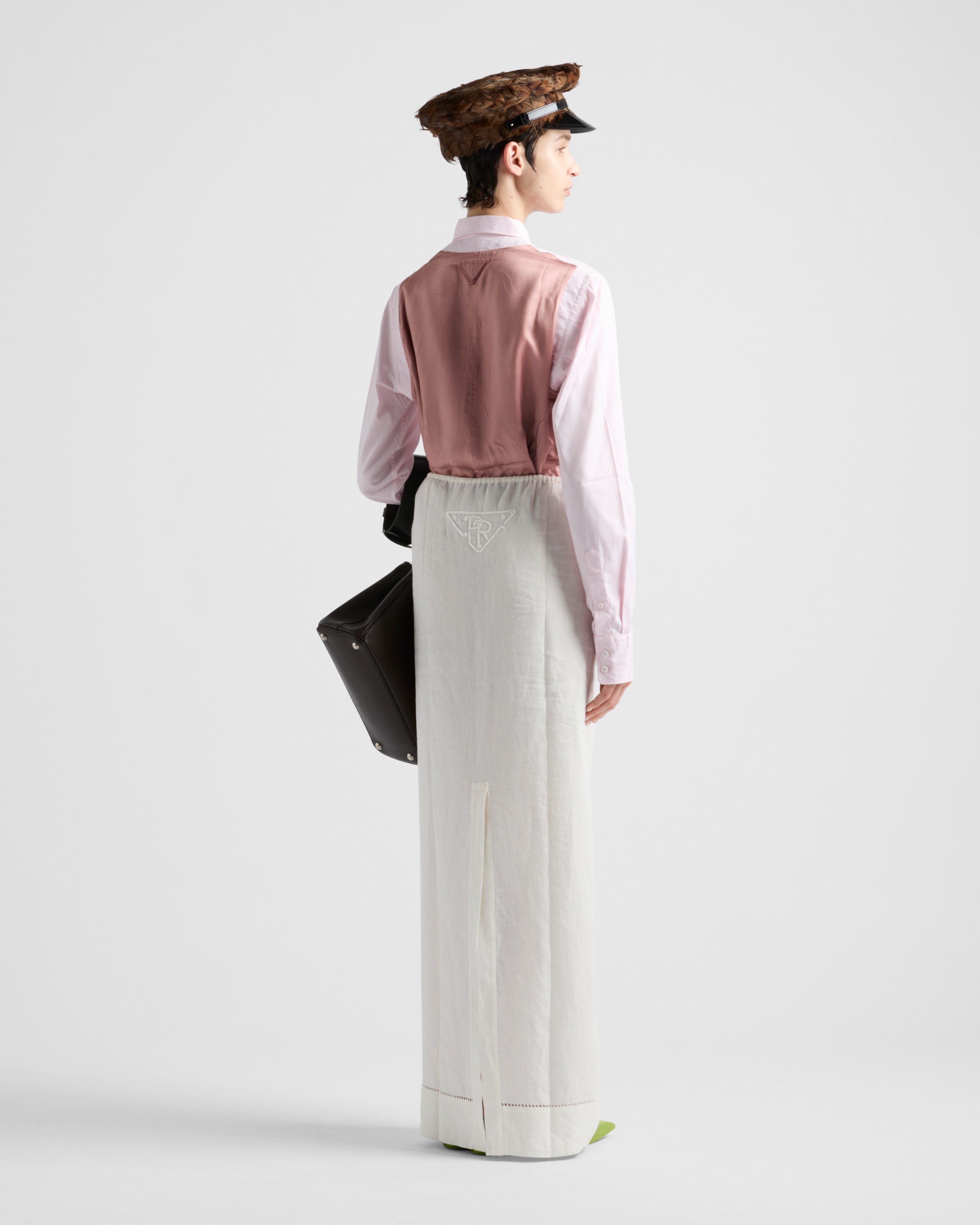 Embroidered linen maxi-skirt - 5