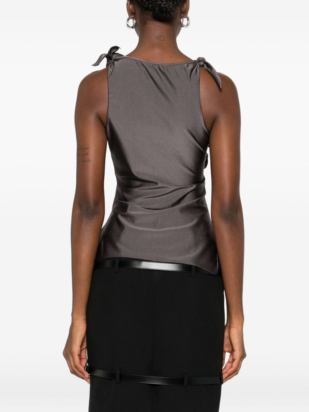 asymmetric rose-detail top - 4