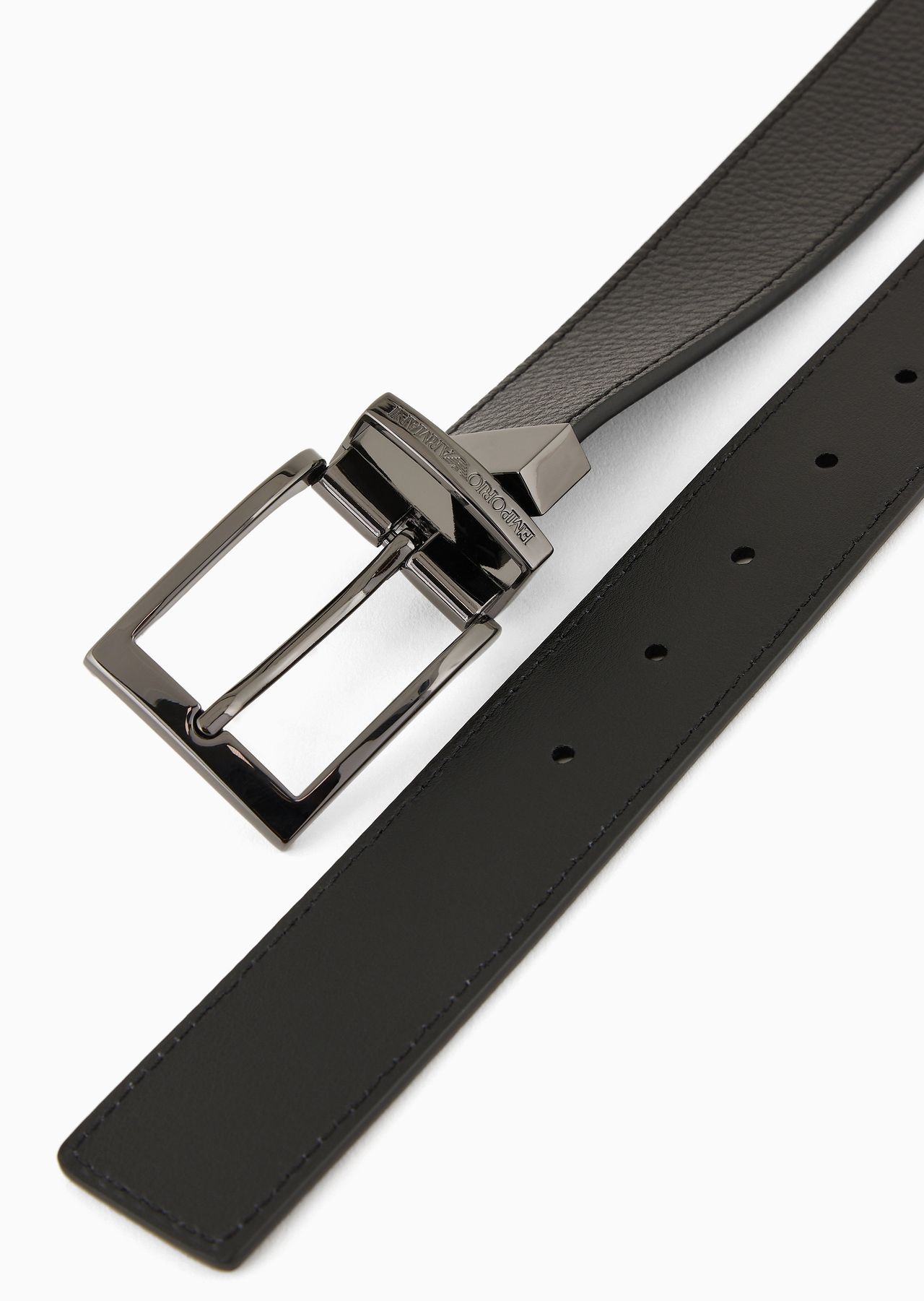 Palmellato-leather printed reversible belt - 2